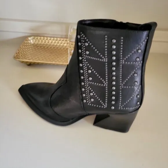 EMANUELE CRASTO Made in Italy Leather Booties with Studs women black-6.5