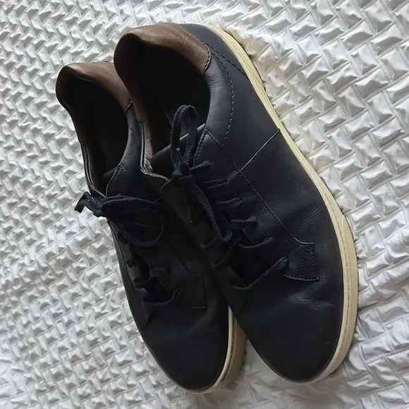 Ermenegildo Zegna Men's Navy Blue and Brown Leather Shoes