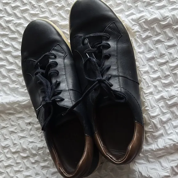 Ermenegildo Zegna Men's Navy Blue and Brown Leather Shoes