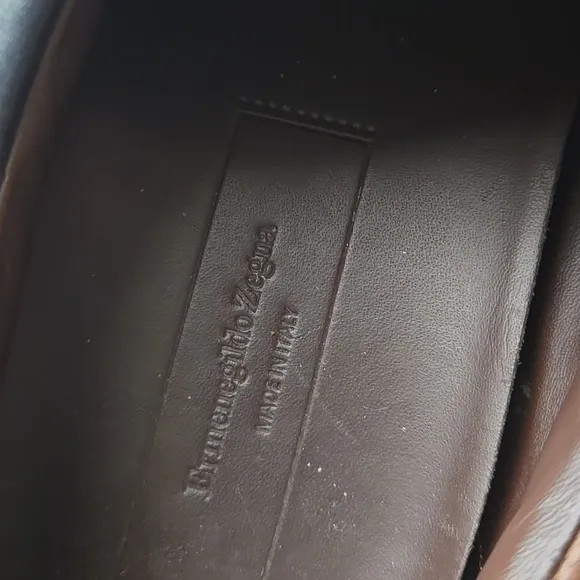 Ermenegildo Zegna Men's Navy Blue and Brown Leather Shoes