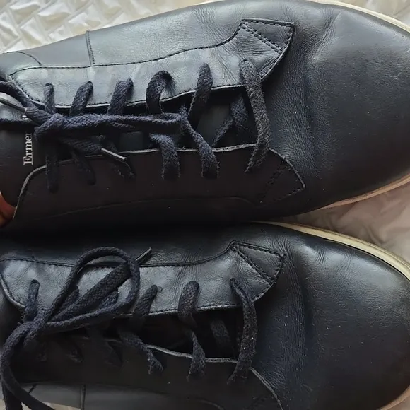 Ermenegildo Zegna Men's Navy Blue and Brown Leather Shoes