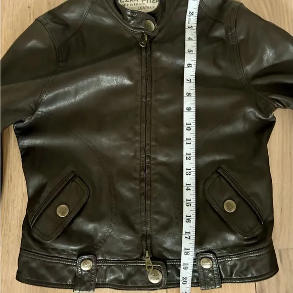 EZRA FITCH By Abercrombie &amp; Fitch Moto Brown Leather Jacket Brown Medium