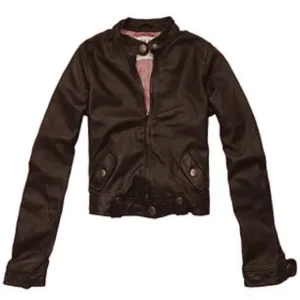 EZRA FITCH By Abercrombie &amp; Fitch Moto Brown Leather Jacket Brown Medium