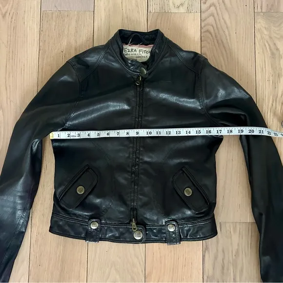 EZRA FITCH By Abercrombie &amp; Fitch Moto Brown Leather Jacket Brown Medium