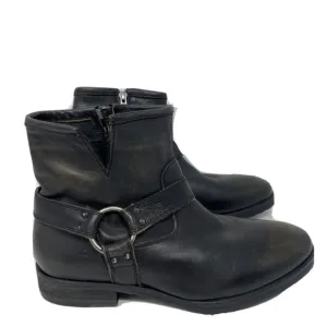 Fabio De Luca Men’s Motorcycle Leather Boots Side Zip Black Distressed Sz 8.5