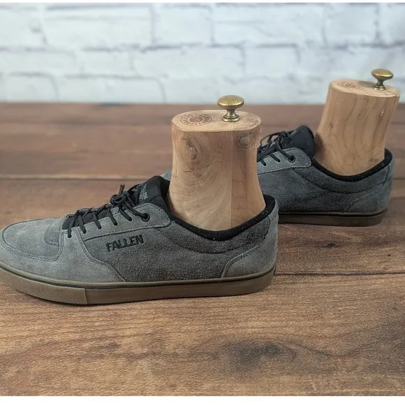 Fallen Skateboarding Shoes Suede Low Top Sneakers Casual Gray Size 10