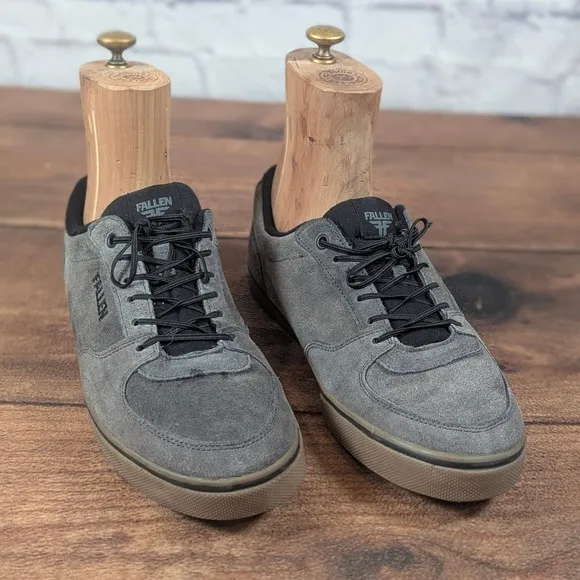 Fallen Skateboarding Shoes Suede Low Top Sneakers Casual Gray Size 10