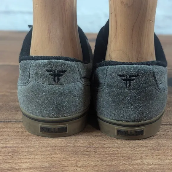 Fallen Skateboarding Shoes Suede Low Top Sneakers Casual Gray Size 10