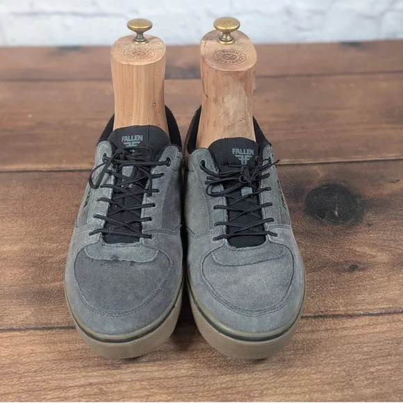 Fallen Skateboarding Shoes Suede Low Top Sneakers Casual Gray Size 10