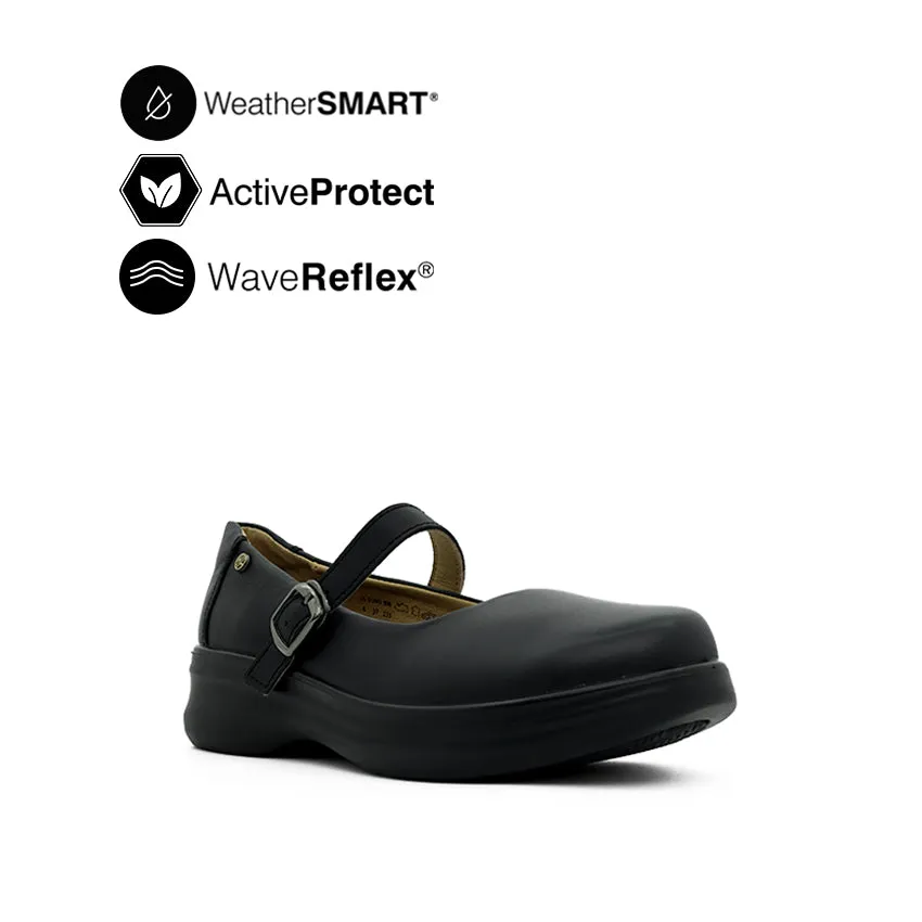 Fanni Mary Jane Women's Shoes - Black Leather Waterproof