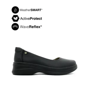 Fanni Slip On Women's Shoes - Black Leather Waterproof