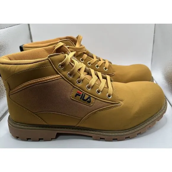 FILA Men’s Tan Sneaker Boots Lace Up Faux Suede Leather Size 12 NWOB
