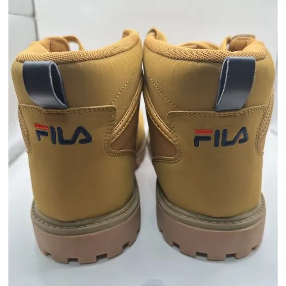 FILA Men’s Tan Sneaker Boots Lace Up Faux Suede Leather Size 12 NWOB