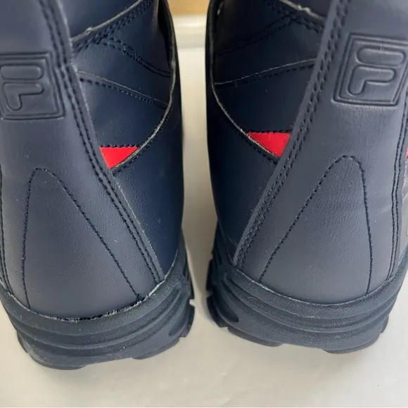 Fila Women's Disruptor Winter Faux Fur Boot Shoes Navy/Red/White Size 9