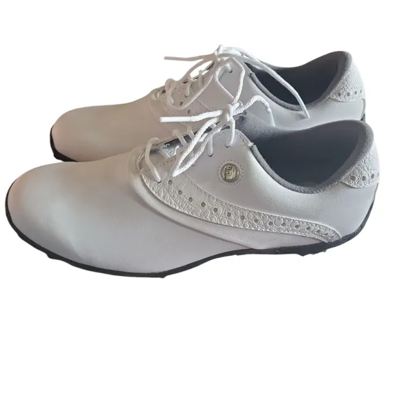 FJ White Lace-Up Golf Shoes NWOT