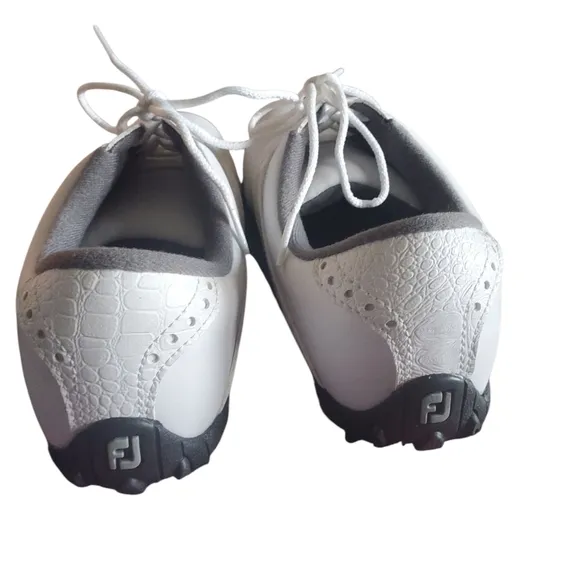 FJ White Lace-Up Golf Shoes NWOT