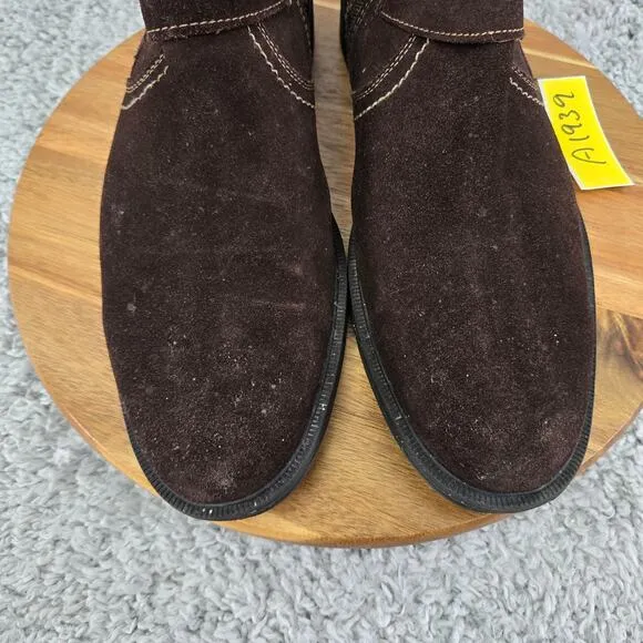 Florsheim Harness Brown Suede Side Zip Motorcycle Casual Daily Boots Mens 10.5 D