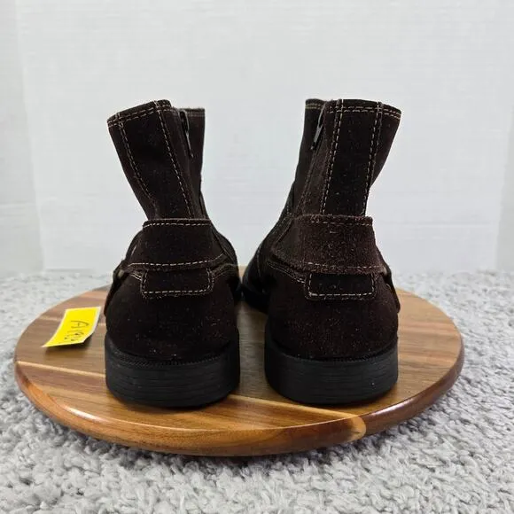 Florsheim Harness Brown Suede Side Zip Motorcycle Casual Daily Boots Mens 10.5 D