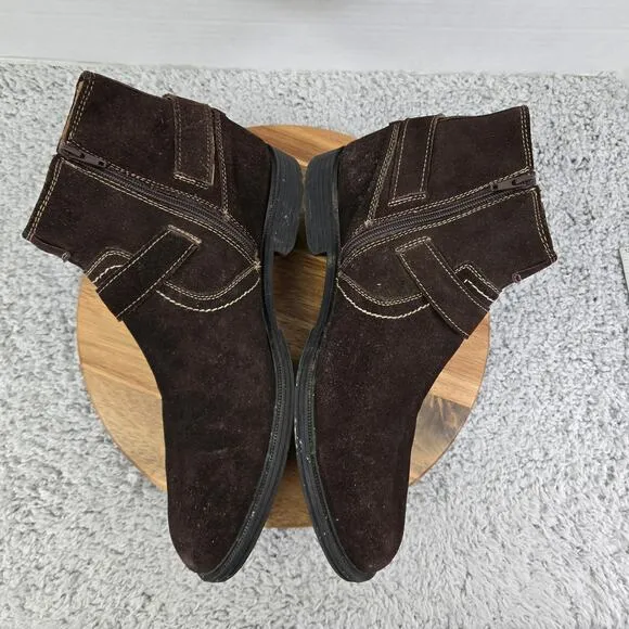 Florsheim Harness Brown Suede Side Zip Motorcycle Casual Daily Boots Mens 10.5 D