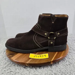 Florsheim Harness Brown Suede Side Zip Motorcycle Casual Daily Boots Mens 10.5 D