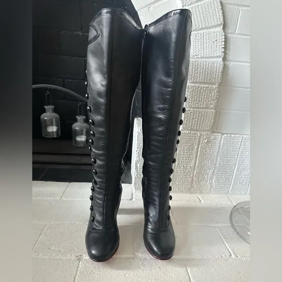 Fluevog Vintage NEARLY NEW Miracles Lourdes black button zip-up boots -5.5/6