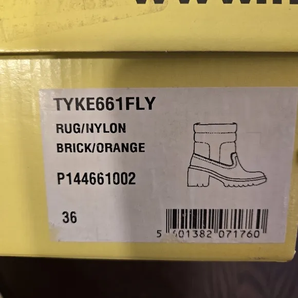FLY LONDON TYKE661FLY BRICK /ORANGE PLATFORM BOOTS SIZE 36 US 5.5