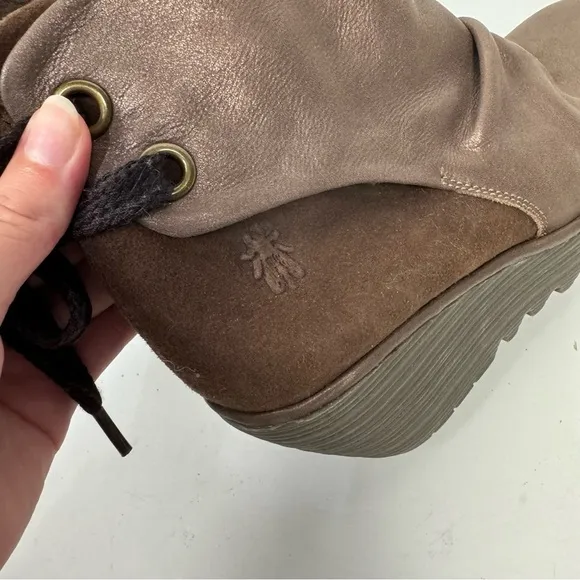Fly London Yama Brown Closed Toe Wedge Ankle Boots Snow Boots Minimalist Winter