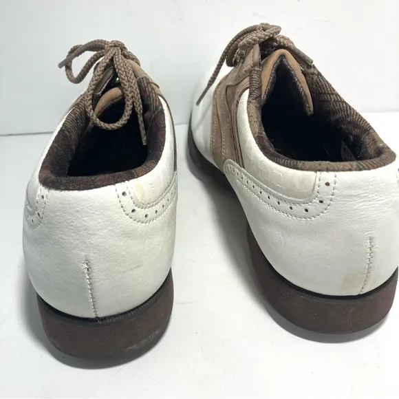 FOOTJOY Golf  Saddle Shoes White Tan Brown Womens 6.5 M