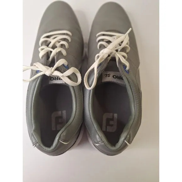 Footjoy Pro SL Leather Gray Golf Shoes Men's Sz 8.5M 53270 Spikeless Golf Shoes