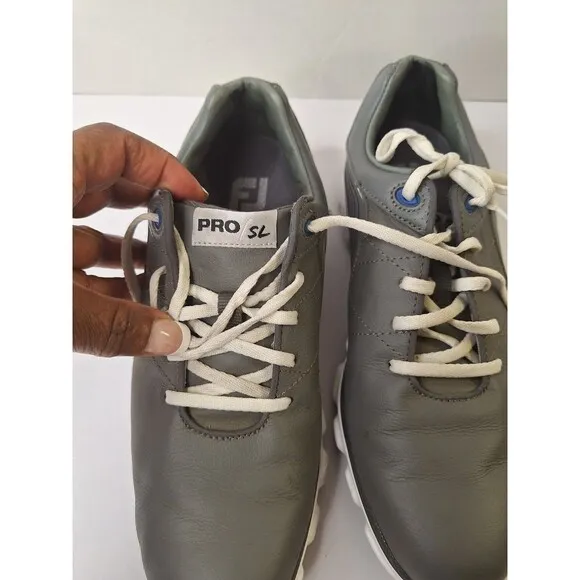 Footjoy Pro SL Leather Gray Golf Shoes Men's Sz 8.5M 53270 Spikeless Golf Shoes
