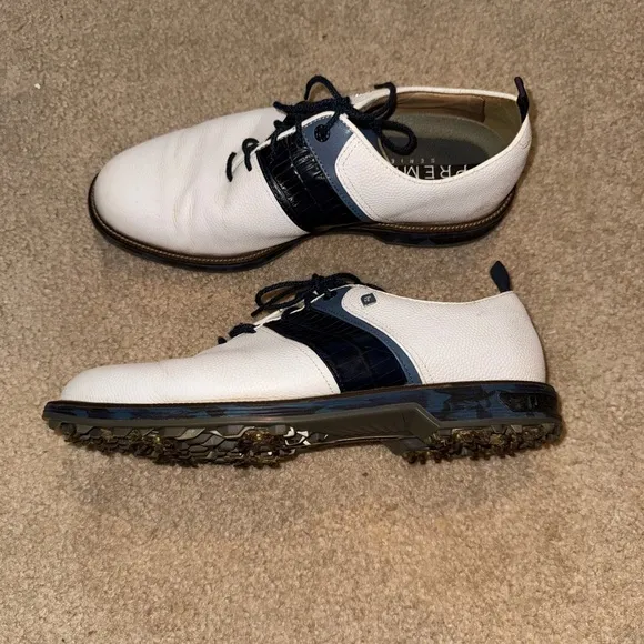 Footjoy x Todd Snyder LE Premiere Packard - White and Blue Golf Shoes - 10W