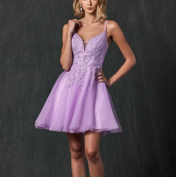 formal dress, silver, burgundy, blue, lilac short lace up back dress