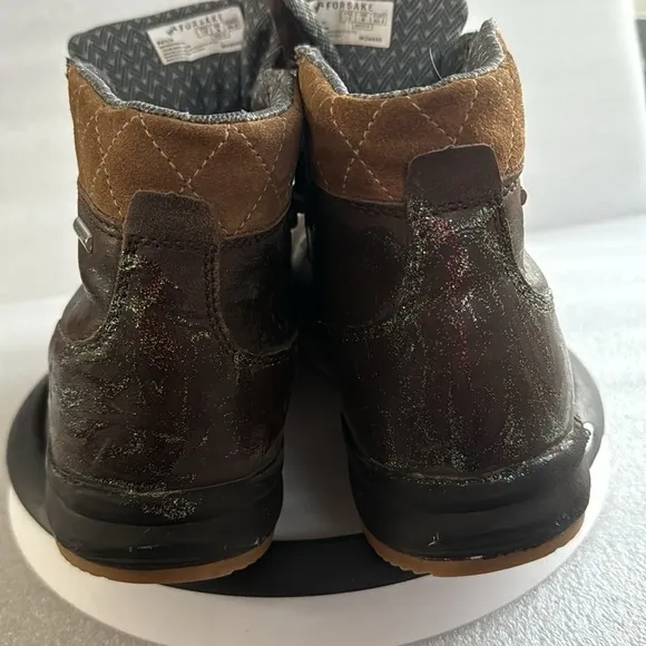 Forsake Hiking Shoe Boot Women’s 10 Brown Leather Glitter Overlay