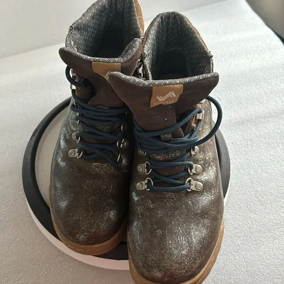 Forsake Hiking Shoe Boot Women’s 10 Brown Leather Glitter Overlay
