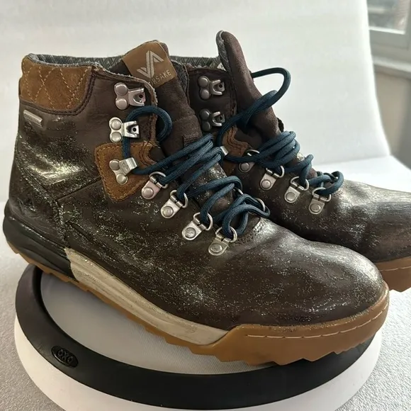 Forsake Hiking Shoe Boot Women’s 10 Brown Leather Glitter Overlay