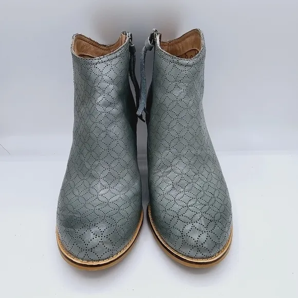 Fossil Leather Ankle Boots Blue-ish Teal