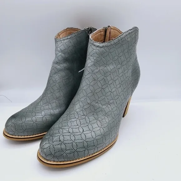 Fossil Leather Ankle Boots Blue-ish Teal