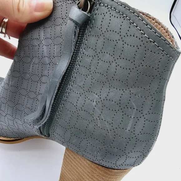 Fossil Leather Ankle Boots Blue-ish Teal