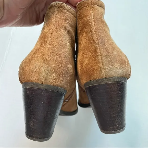 Franco Sarto Domino Suede Brown Tan Ankle Boots Size 6.5