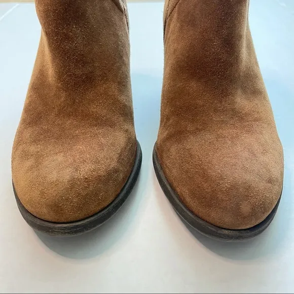 Franco Sarto Domino Suede Brown Tan Ankle Boots Size 6.5