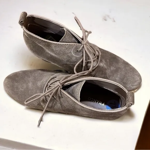 FRANCO SARTO Taupe Annabelle Lace Up Wedge Ankle Boots NEW/no box Size 7.5