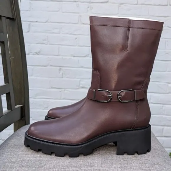 Franco Sarto Womens Elle Zipper Leather Motorcycle Boots 7407l1200 SZ 10 NIB