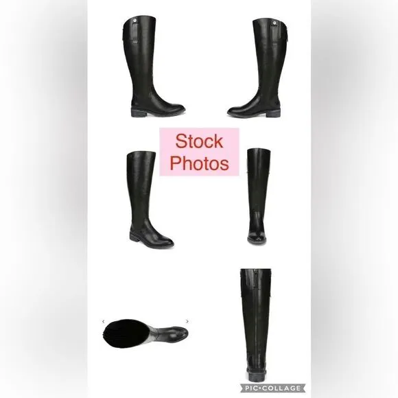 Franco Sarto Women’s Black Rounded Toe Becky Wide Calf Knee High Boots- Size 6M