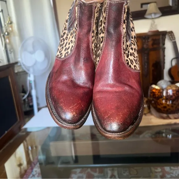 FREE BIRD By Steven  Print Leather Ankle Boots, pre loved 🥰