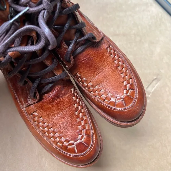 FREE PEOPLE BILLIE Boots BED STU ELISHA MotoCombat Cognac Brown Tan Size 7
