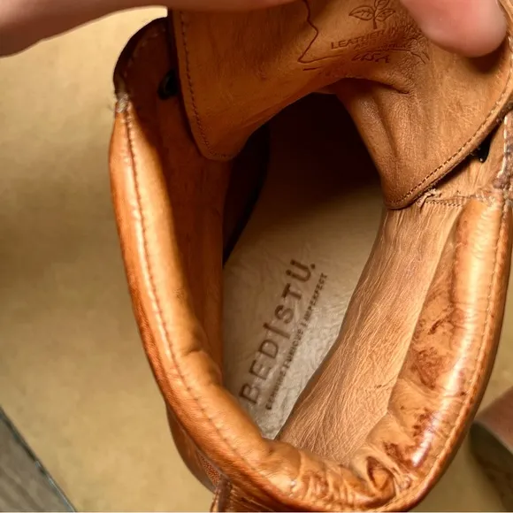 FREE PEOPLE BILLIE Boots BED STU ELISHA MotoCombat Cognac Brown Tan Size 7