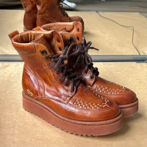FREE PEOPLE BILLIE Boots BED STU ELISHA MotoCombat Cognac Brown Tan Size 7