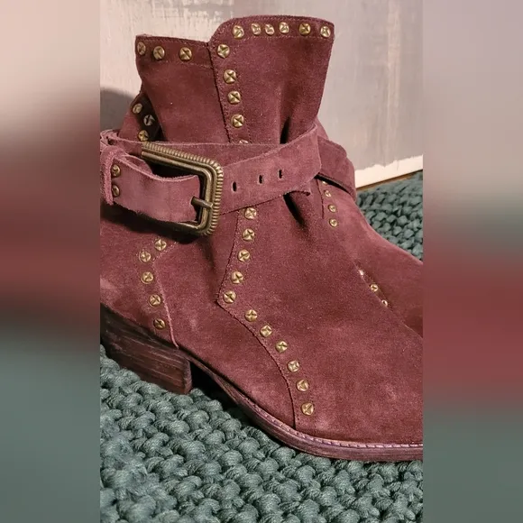 Free People Billy Western Studded Boots‎ Size 7.5 Brandy Wine
