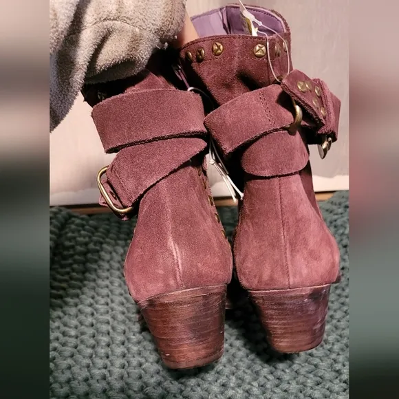 Free People Billy Western Studded Boots‎ Size 7.5 Brandy Wine