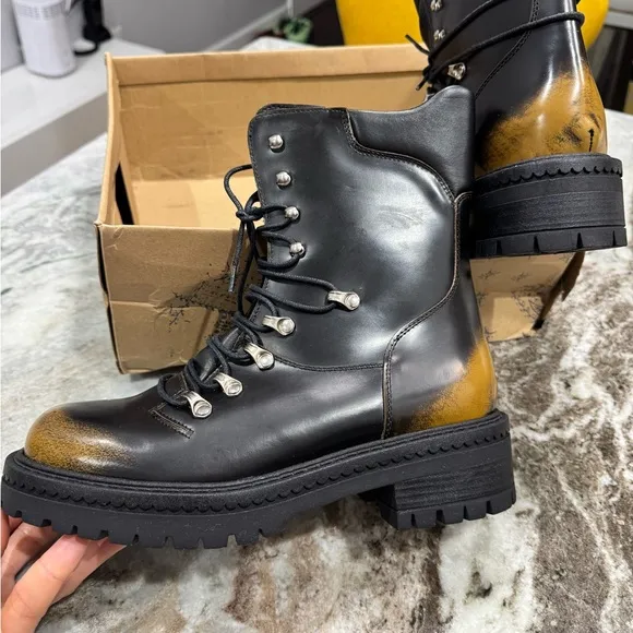Free People Black Leather Ankle Boots. BRAND NEW NEVER WORN